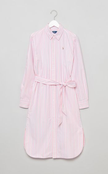 コットンストライプシャツワンピース