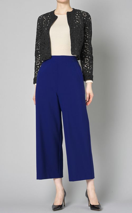 フラワーレースニットカーディガン