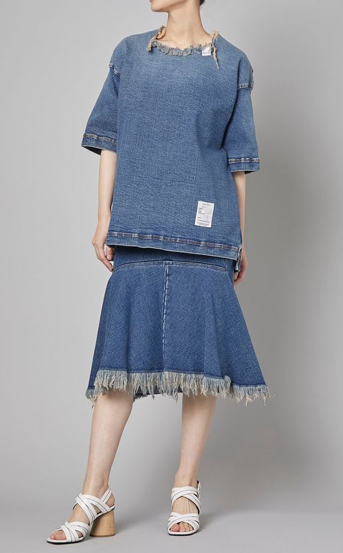 ストレッチデニムプルオーバー