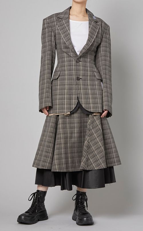 ランダムチェックフレアスカート