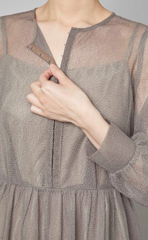 幾何学チュールワンピース