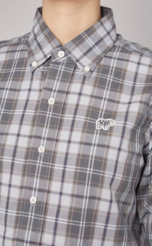 チェックプリントボタンダウンシャツ