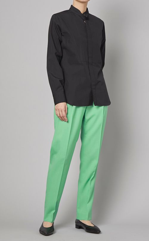 コットンスタンドネックシャツ