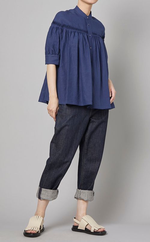 リネンタックフレアシャツ