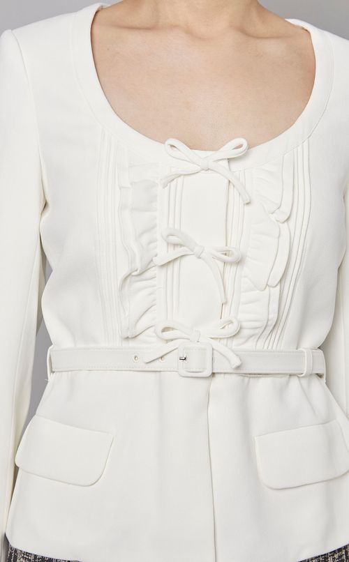 フロントリボンUネックジャケット