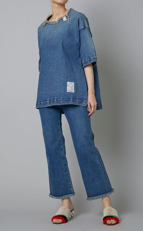 ストレッチデニムクロップドパンツ