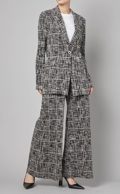 チェックジャガードフレアパンツ