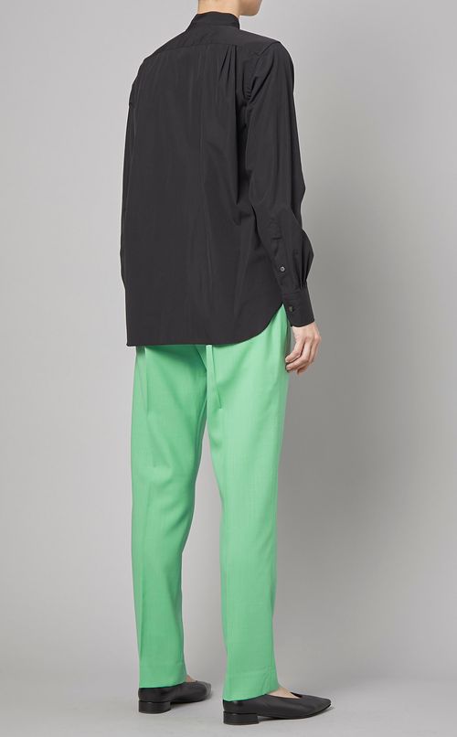 コットンスタンドネックシャツ