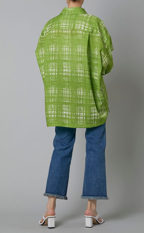 ランダムチェックプリントシャツ