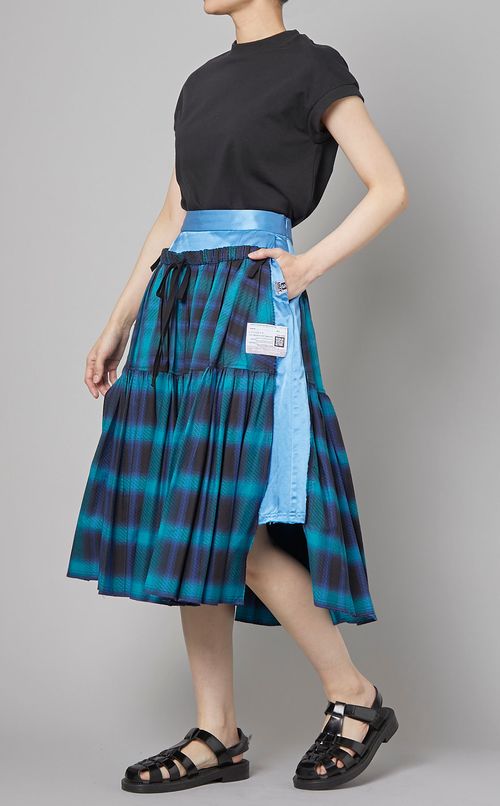 コンビチェックプリーツスカート