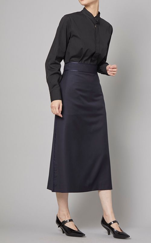 コットンスタンドネックシャツ