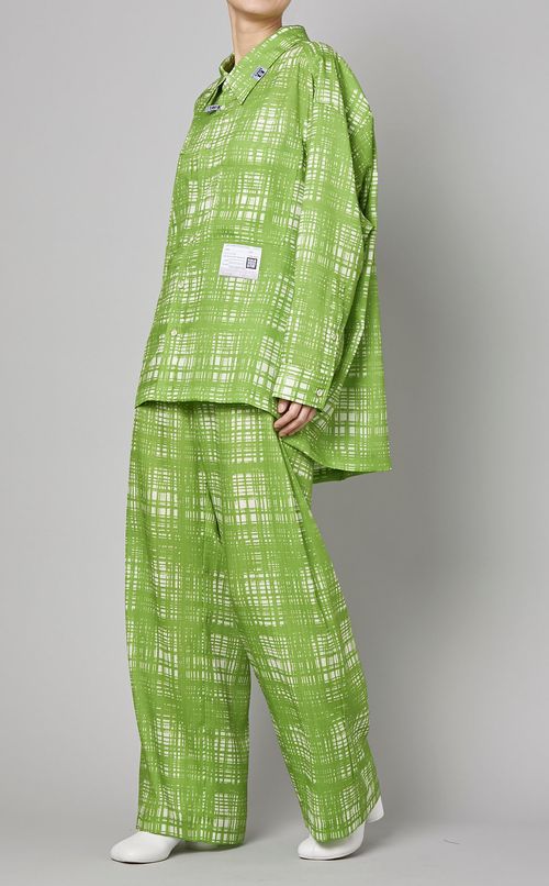 ランダムチェックプリントシャツ