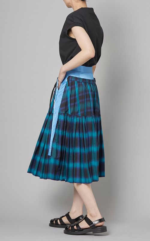 コンビチェックプリーツスカート