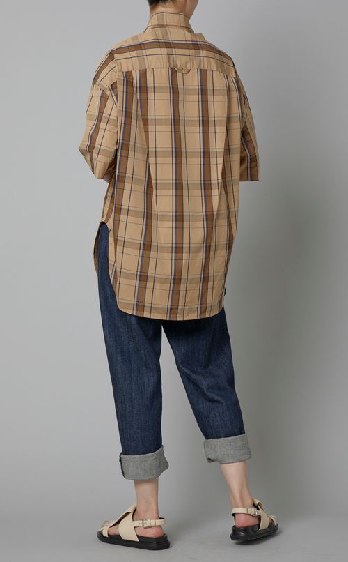 チェックプリントハーフスリーブシャツ