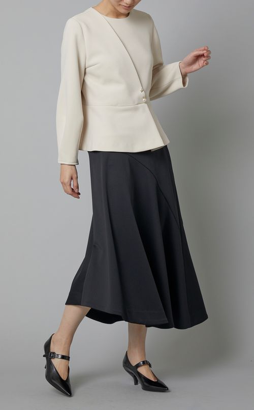 切替フレアミディスカート