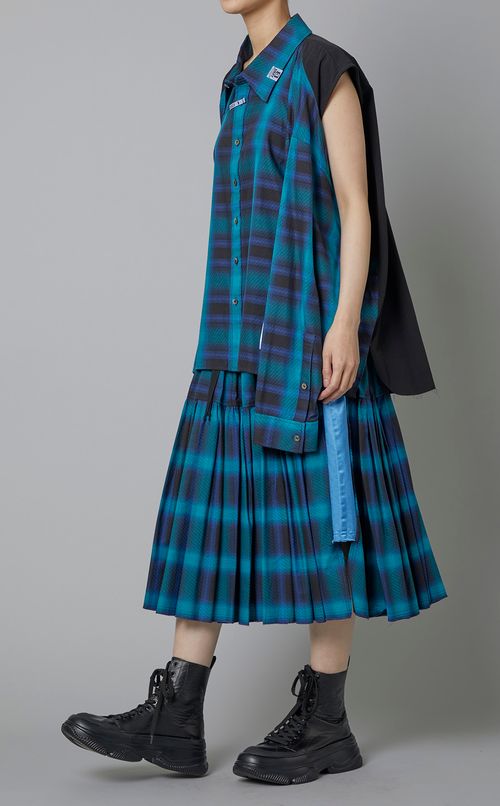 コンビチェックシャツ