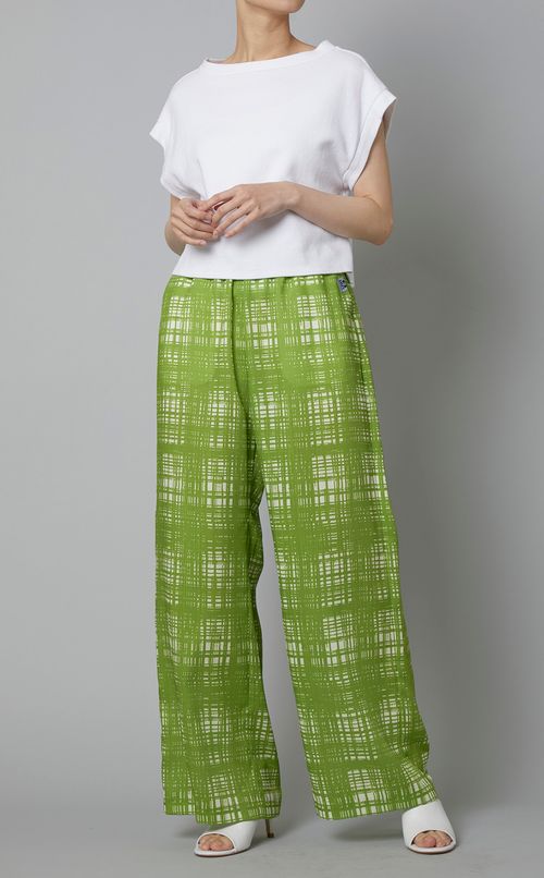 ランダムチェックプリントイージーパンツ