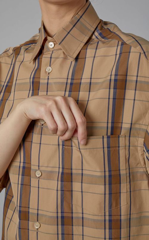 チェックプリントハーフスリーブシャツ