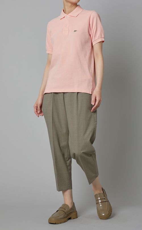 チェックプリントタックパンツ