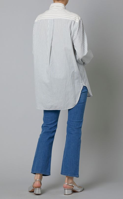 コットンストライプボタンダウンシャツ