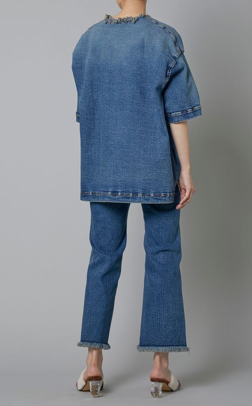 ストレッチデニムプルオーバー