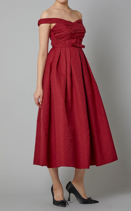 フロントギャザーフレアワンピース