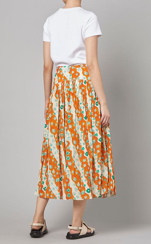 プリントギャザーロングスカート