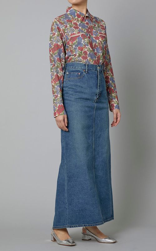 フラワー柄ニットシャツカーディガン