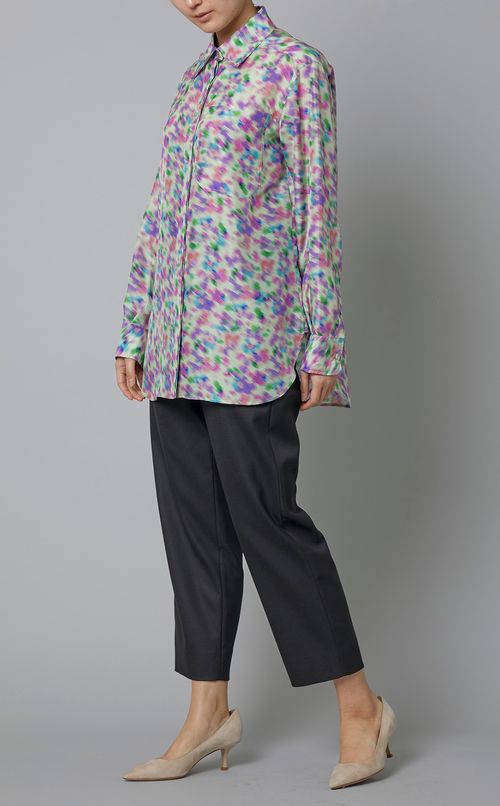 マルチプリントロングスリーブシャツ