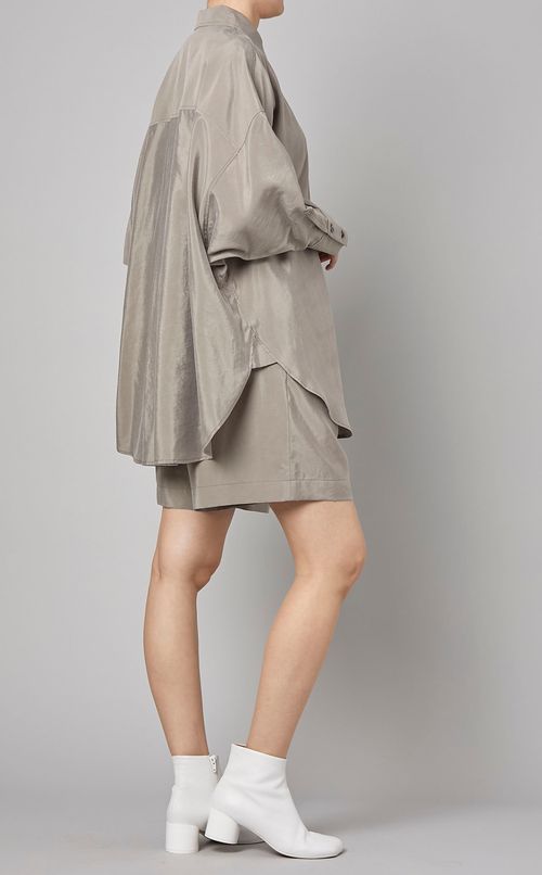 ラウンドヘムオーバーサイズシャツ