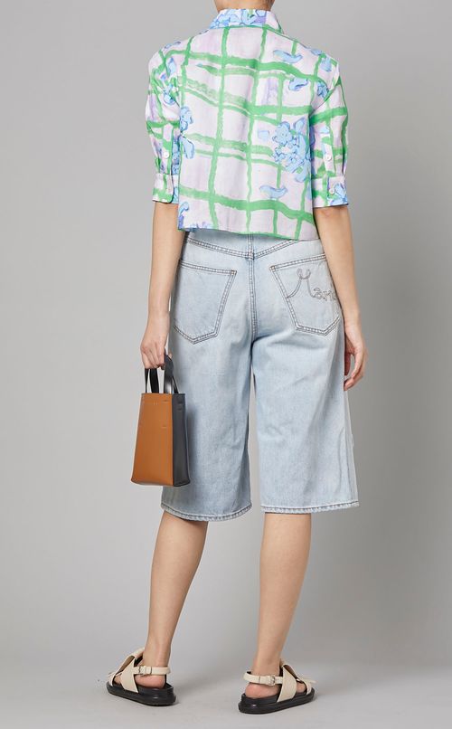 ペインティングプリント半袖ブラウス