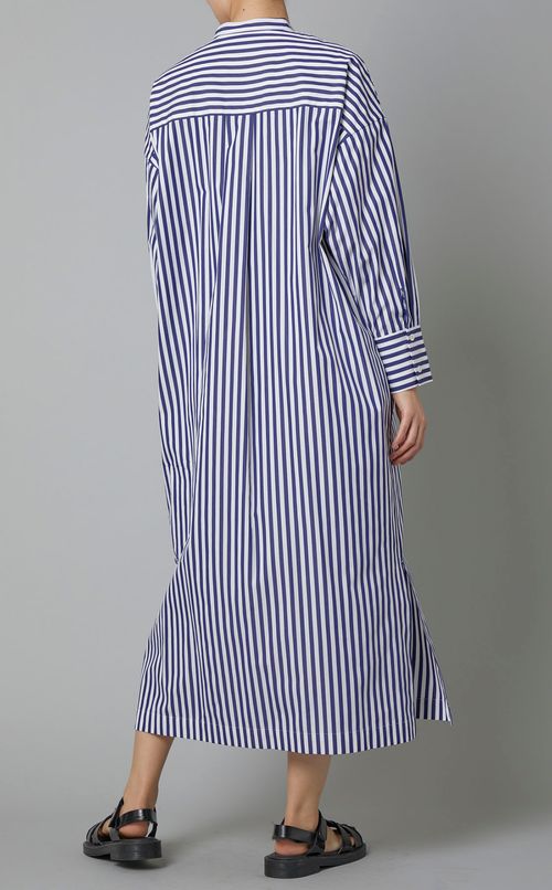 ストライプロングシャツワンピース