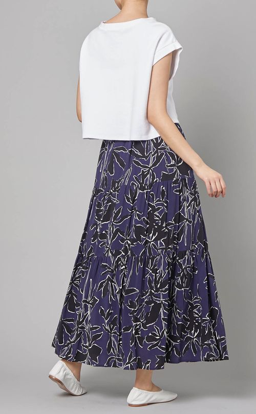 ボタニカルプリントロングスカート