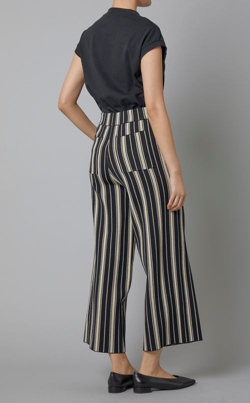 ニットジャガードストライプパンツ