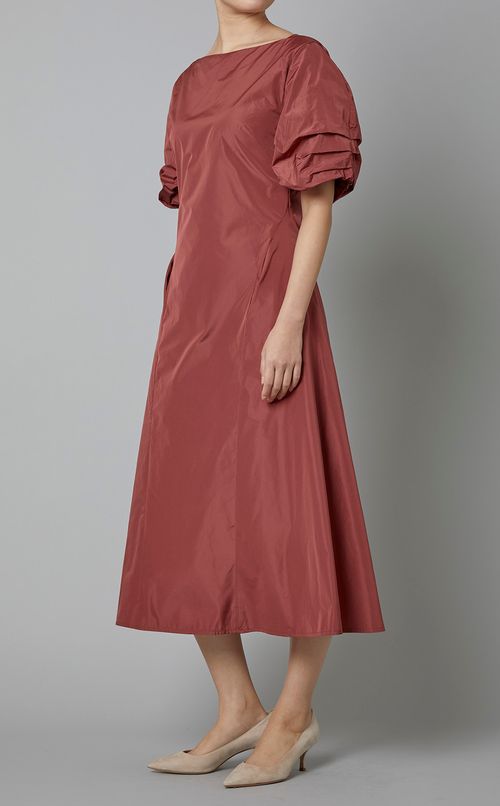 タフタボートネックワンピース