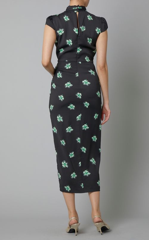 フラワープリントツイストワンピース