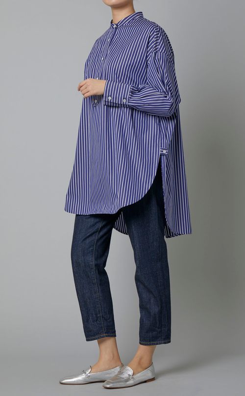 ストライプチュニックフレアシャツ