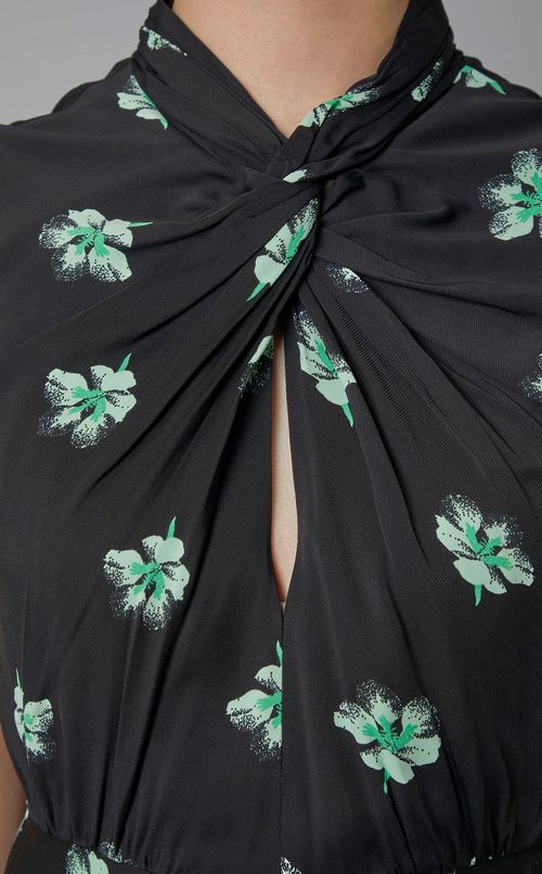 フラワープリントツイストワンピース