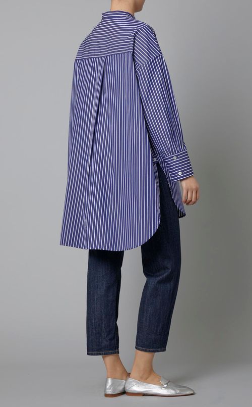 ストライプチュニックフレアシャツ