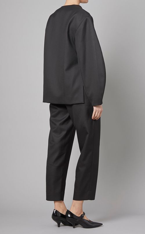 ラウンドスリーブノーカラージャケット