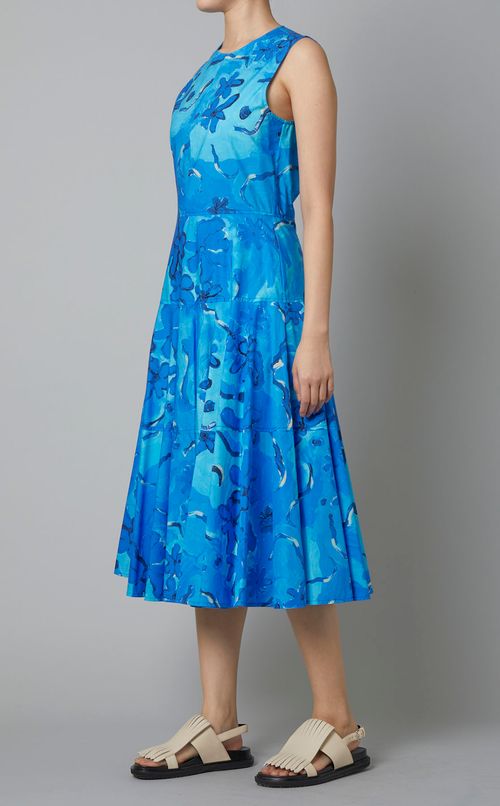 ペインティングプリントフレアワンピース