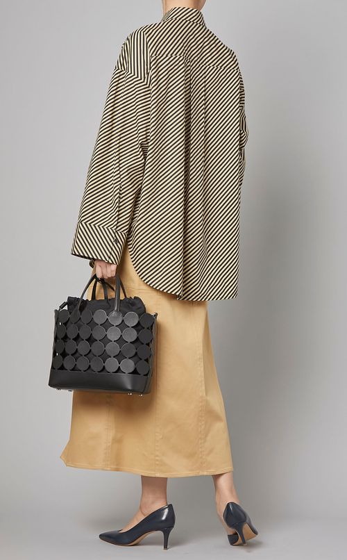 コットンストライプパッチポケットシャツ