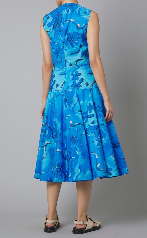 ペインティングプリントフレアワンピース