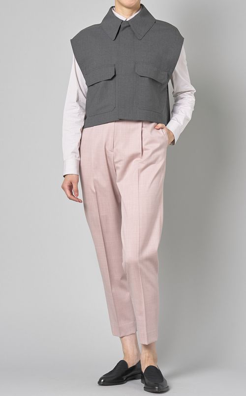 ウールタックテーパードパンツ