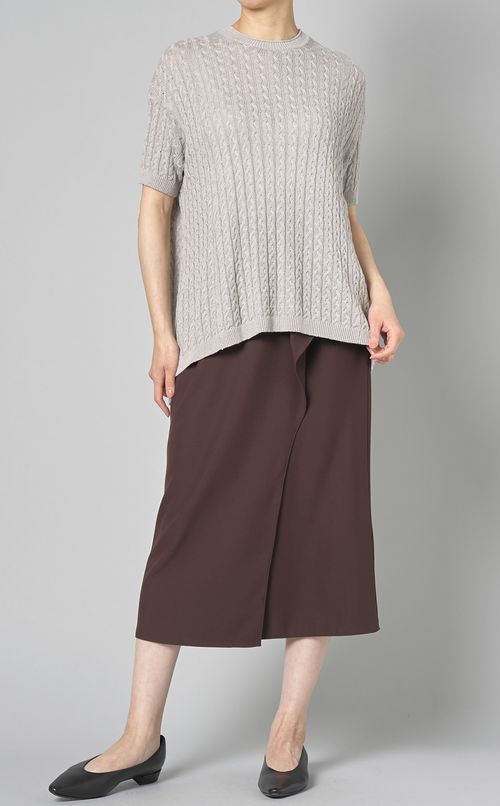 ケーブルクルーネックニットプルオーバー