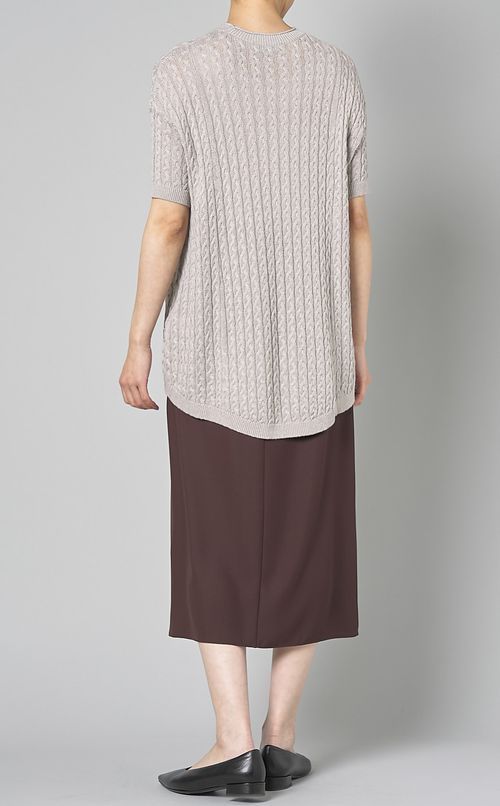 ケーブルクルーネックニットプルオーバー