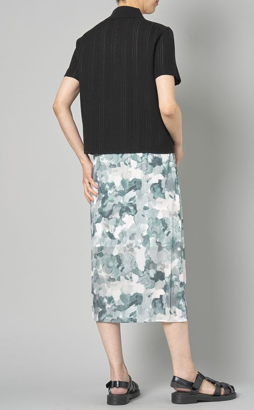 透かし編みニットポロシャツ