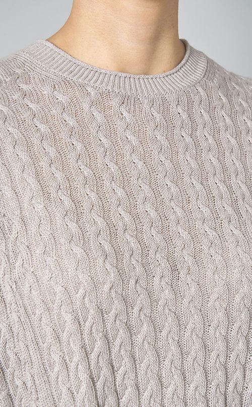 ケーブルクルーネックニットプルオーバー