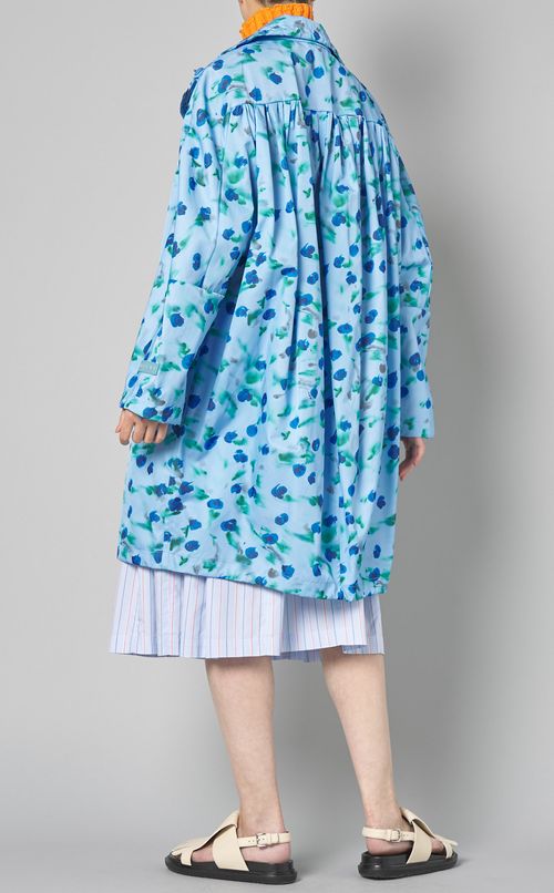 フラワープリントナイロンコート