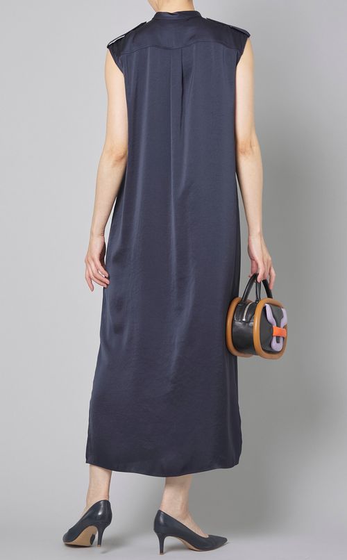 クラッシュサテンシャツワンピース